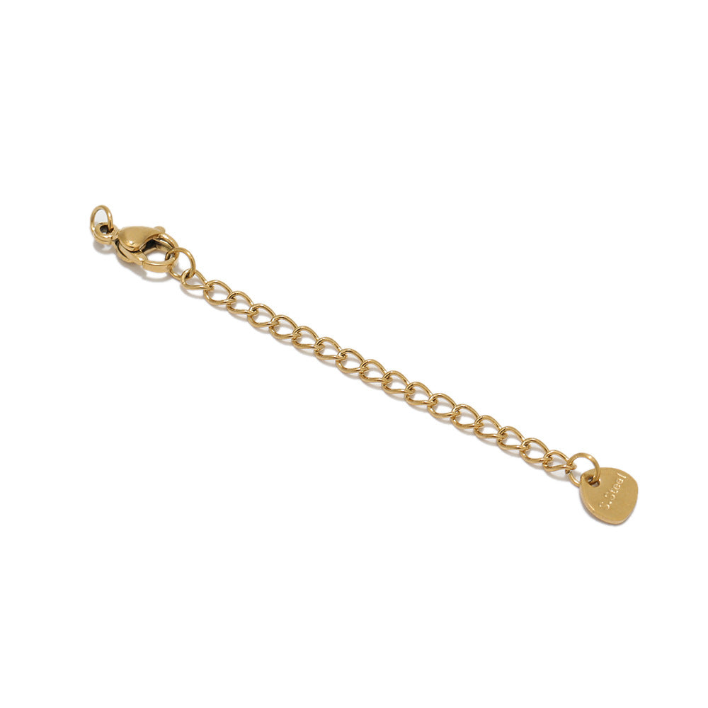 18K Gold PVD Stainless Steel Engraved 5cm Tail Chain Lobster Claw Buckle Set 10-pack