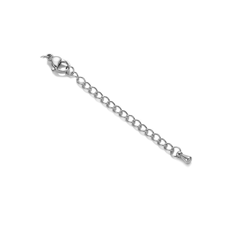 18K Gold PVD Stainless Steel Engraved 5cm Tail Chain Lobster Claw Buckle Set 10-pack
