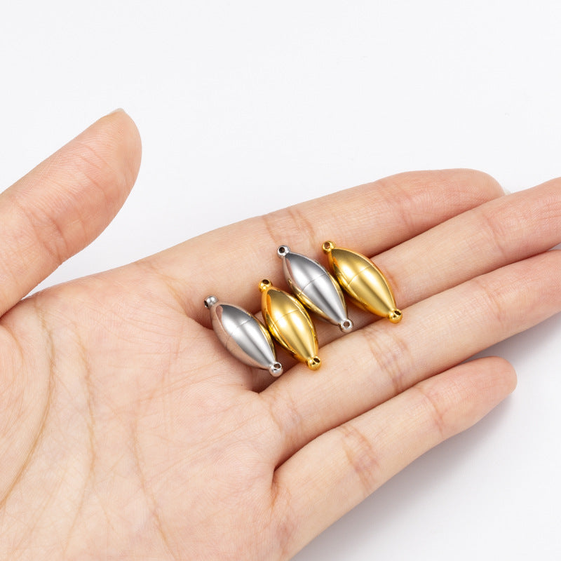 18K Gold PVD Stainless Steel Oval Magnetic Clasp