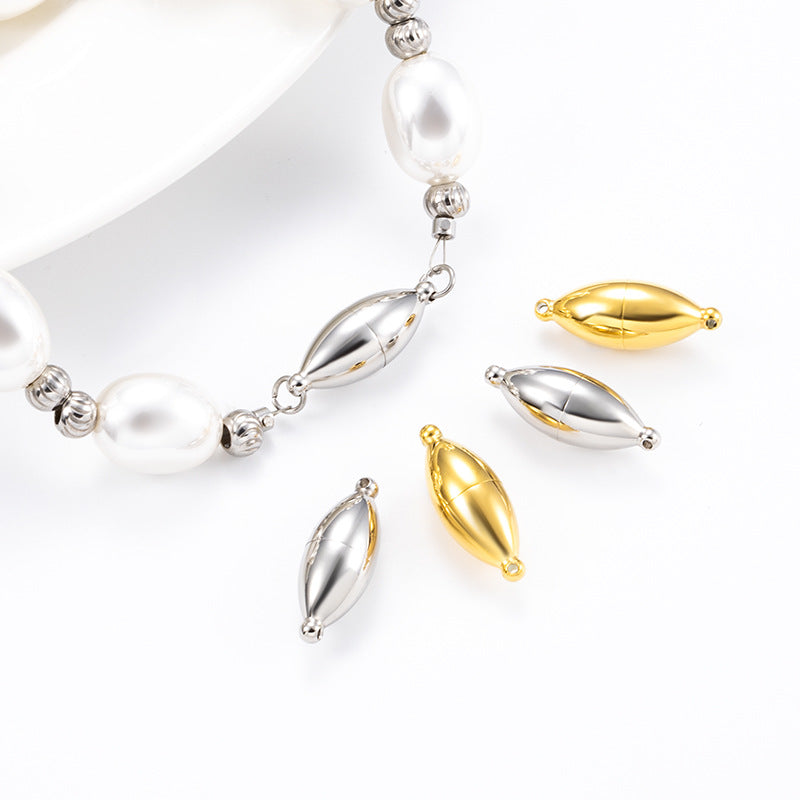 18K Gold PVD Stainless Steel Oval Magnetic Clasp