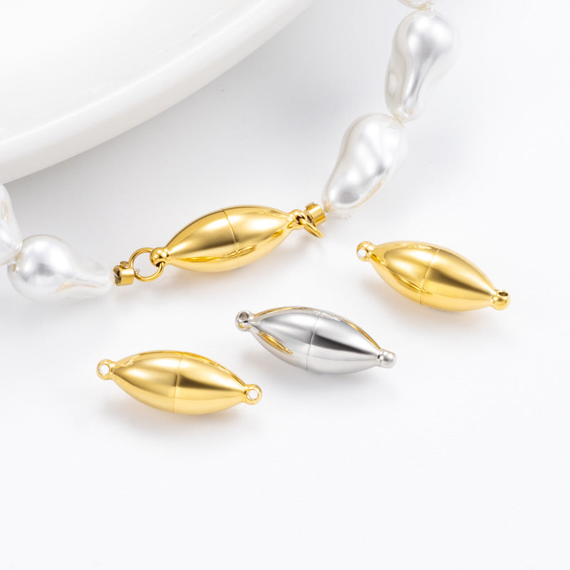 18K Gold PVD Stainless Steel Oval Magnetic Clasp