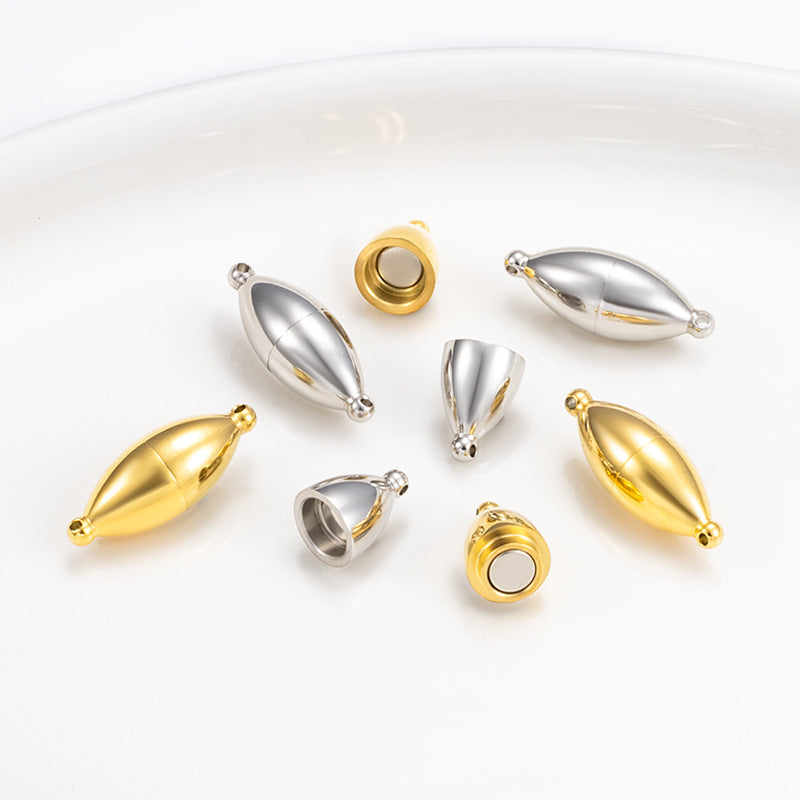 18K Gold PVD Stainless Steel Oval Magnetic Clasp