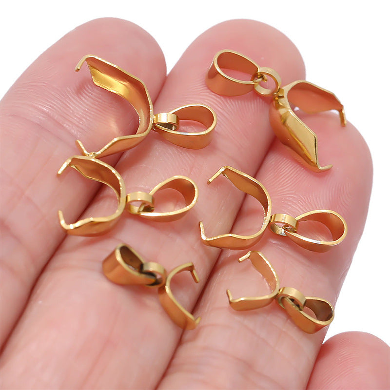 18K Gold PVD Stainless Steel Adjustable Clasp Pinch Bails -20 Pack
