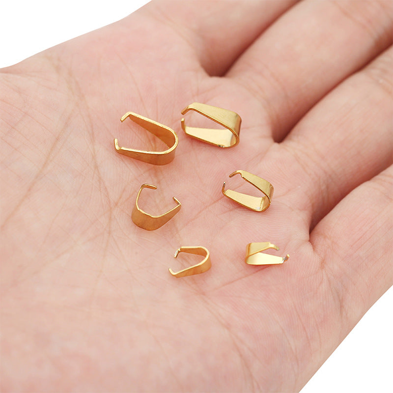 18K Gold PVD Stainless Steel Pinch Bails -50 Pack
