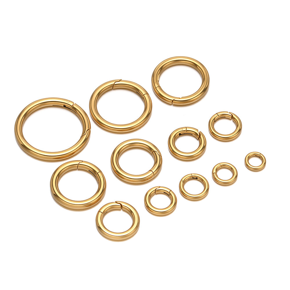 18K Gold PVD Stainless Steel Round Carabiner -2 Pack