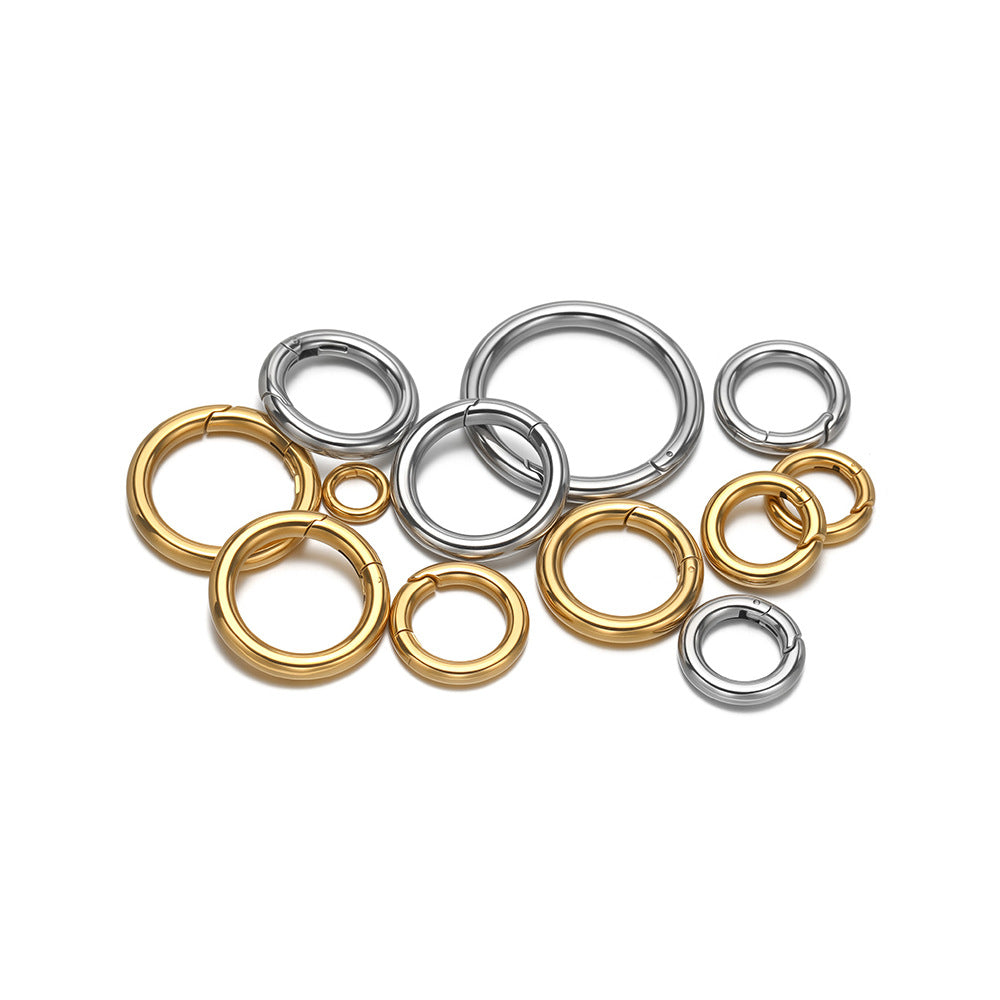 18K Gold PVD Stainless Steel Round Carabiner -2 Pack
