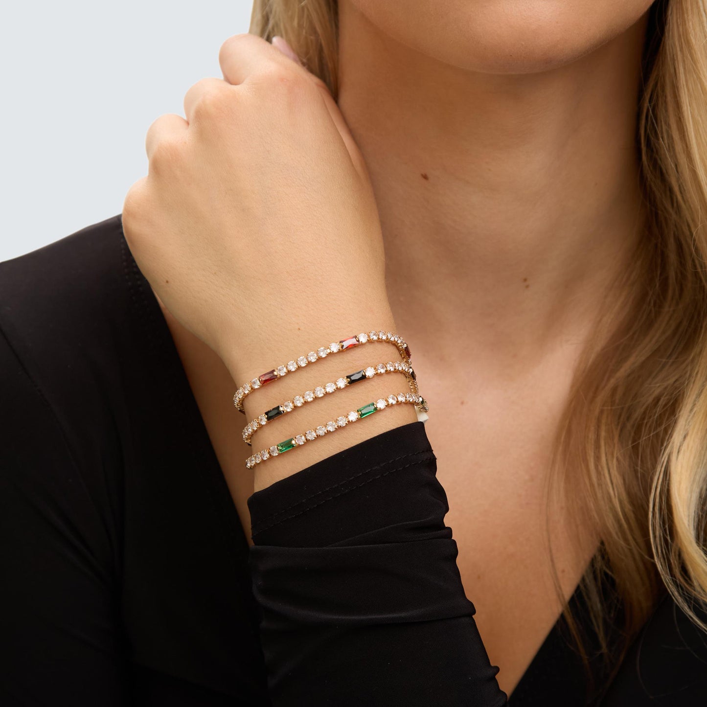 Stainless Steel Rectangular Cubic Zirconia Bracelet