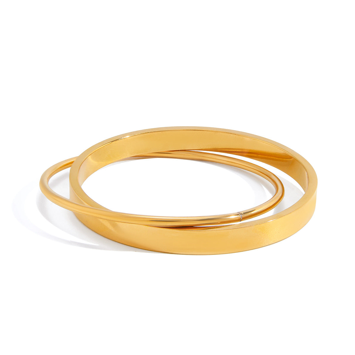 Stainless Steel Polished Bracelets - 2 Pcs