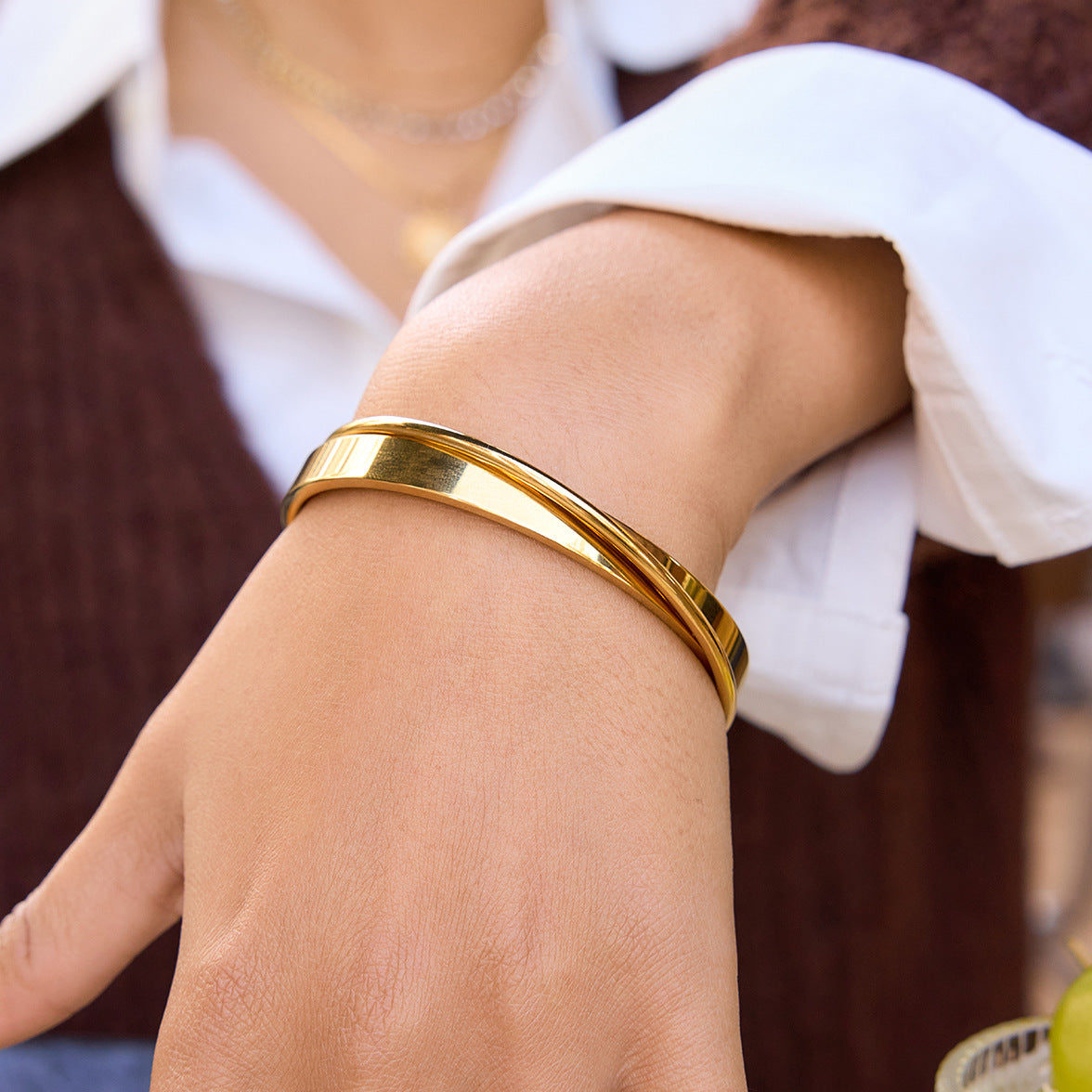 Stainless Steel Polished Bracelets - 2 Pcs
