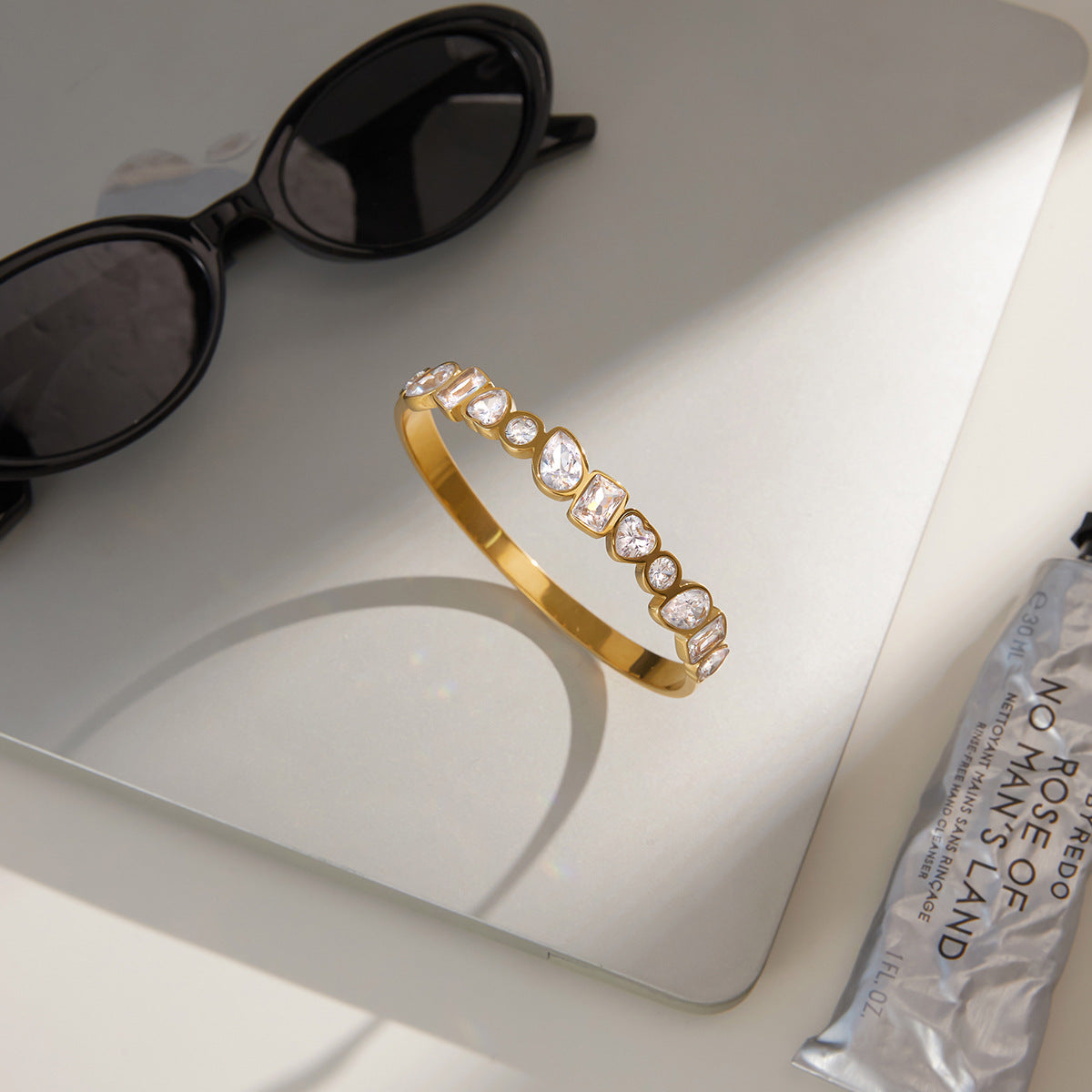 Stainless Steel Carved Band Cuff Bracelet