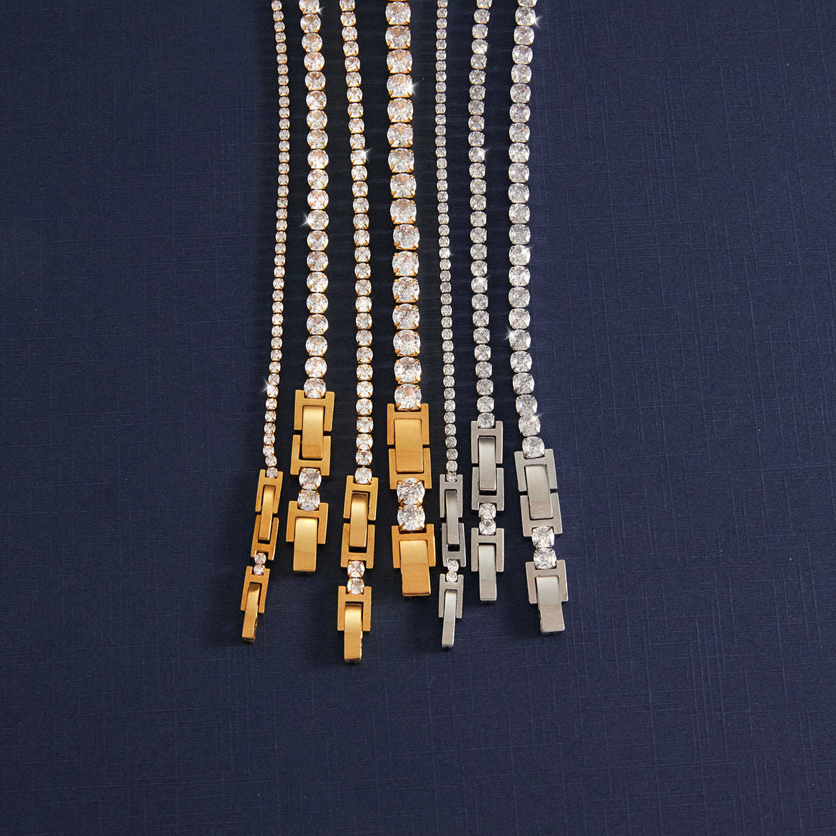 Stainless Steel White CZ Tennis Chain Bracelet