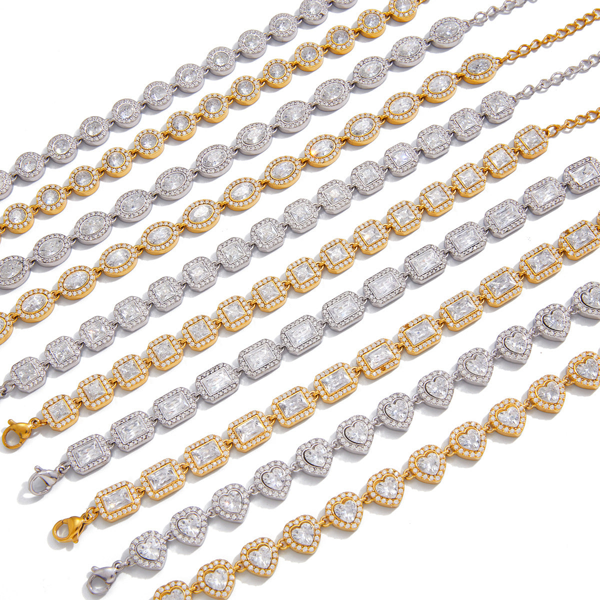 Stainless Steel Cubic Zirconia Tennis Bracelet Collection