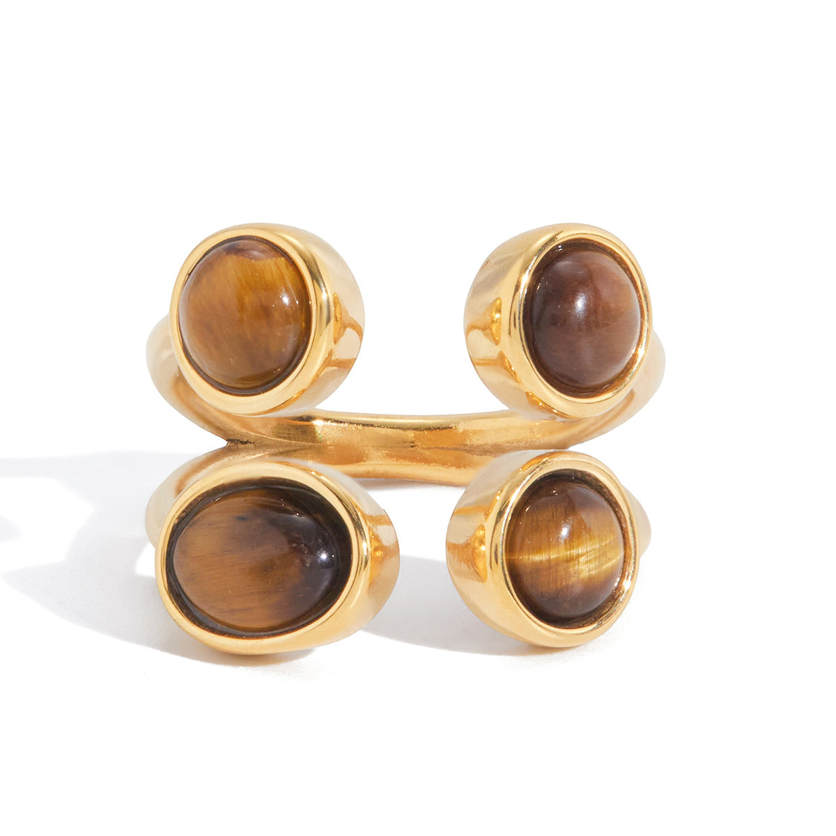 Stainless Steel Tiger's Eye Ring