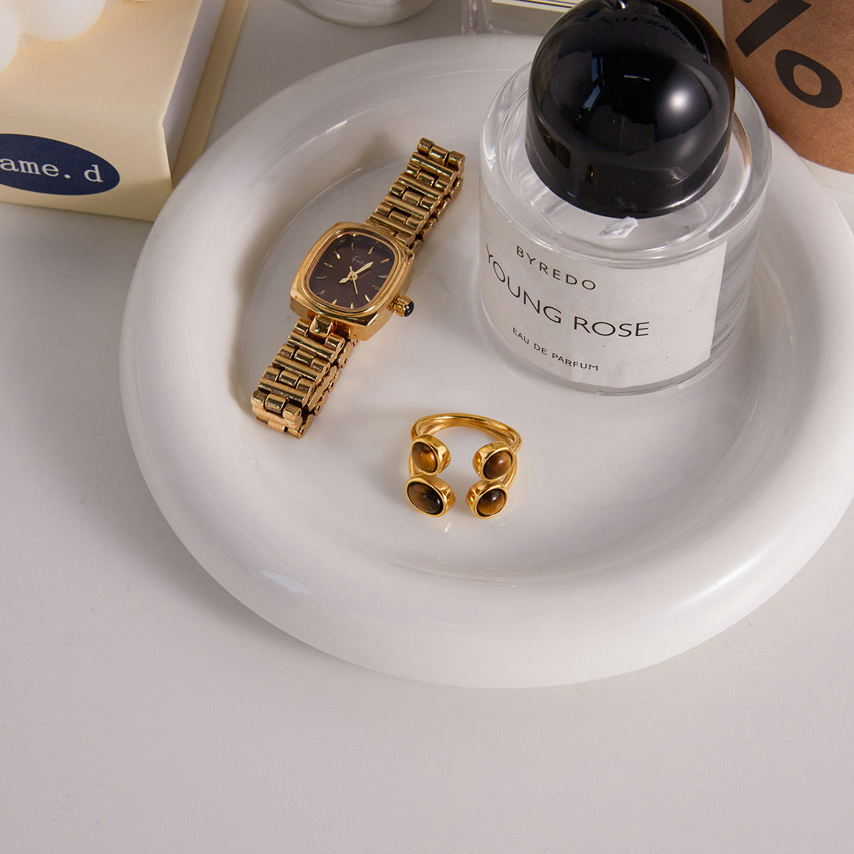 Stainless Steel Tiger's Eye Ring
