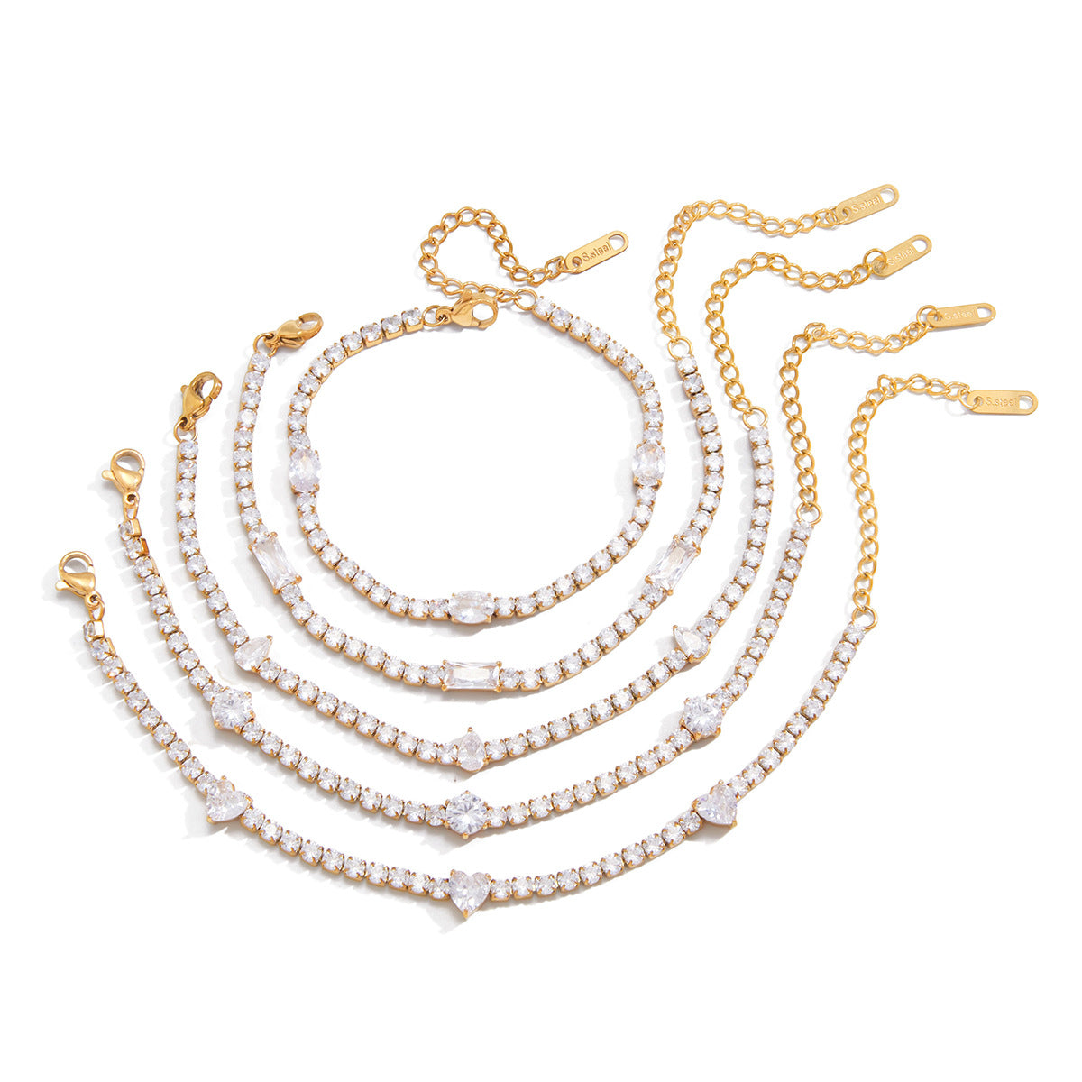 Stainless Steel Flashing Cubic Zirconia Bracelet