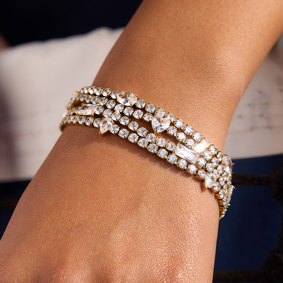 Stainless Steel Flashing Cubic Zirconia Bracelet