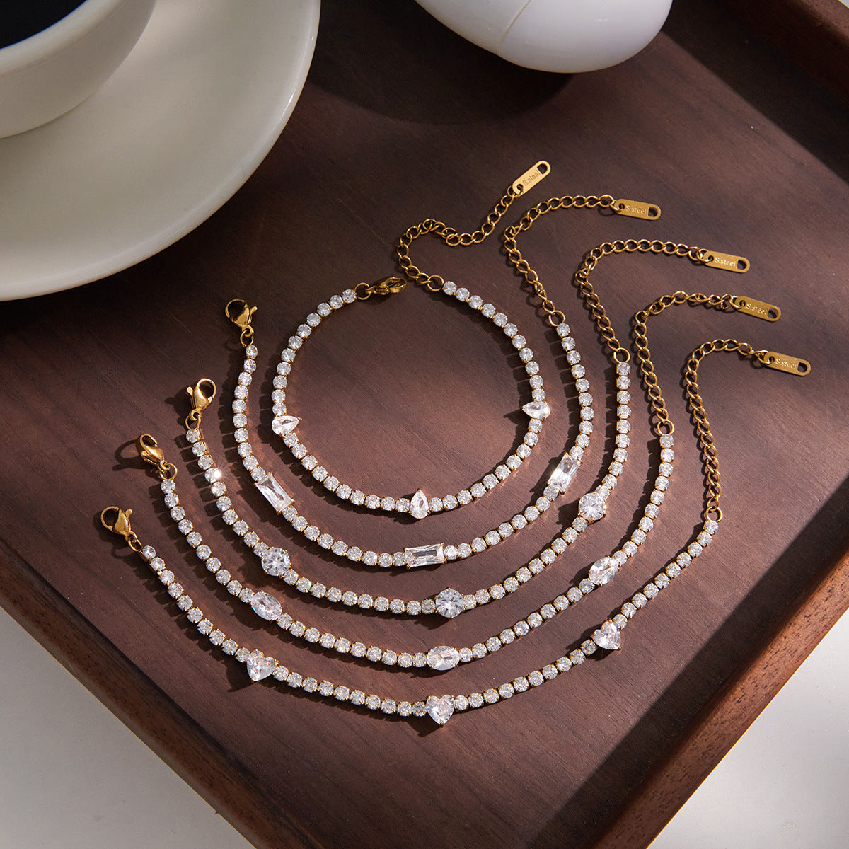 Stainless Steel Flashing Cubic Zirconia Bracelet