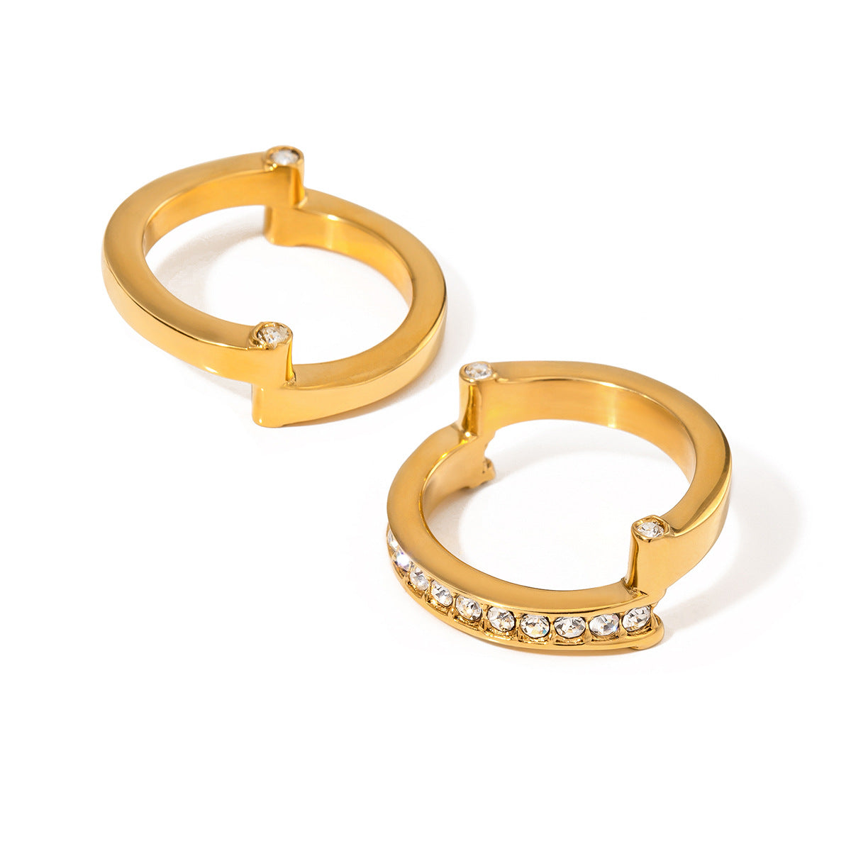 18K Gold PVD Stainless Steel Rhinestone Ring