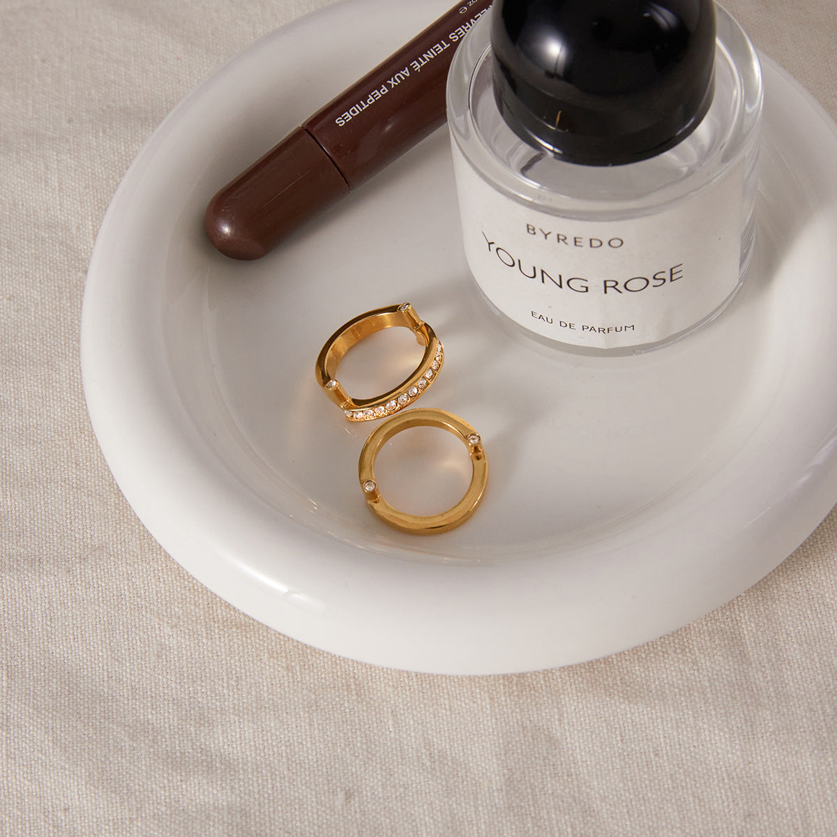 18K Gold PVD Stainless Steel Rhinestone Ring