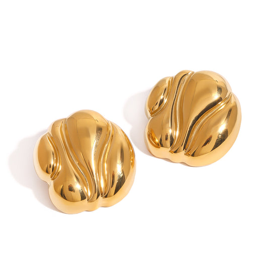 Stainless Steel 18K Gold PVD Irregular Stud Earrings