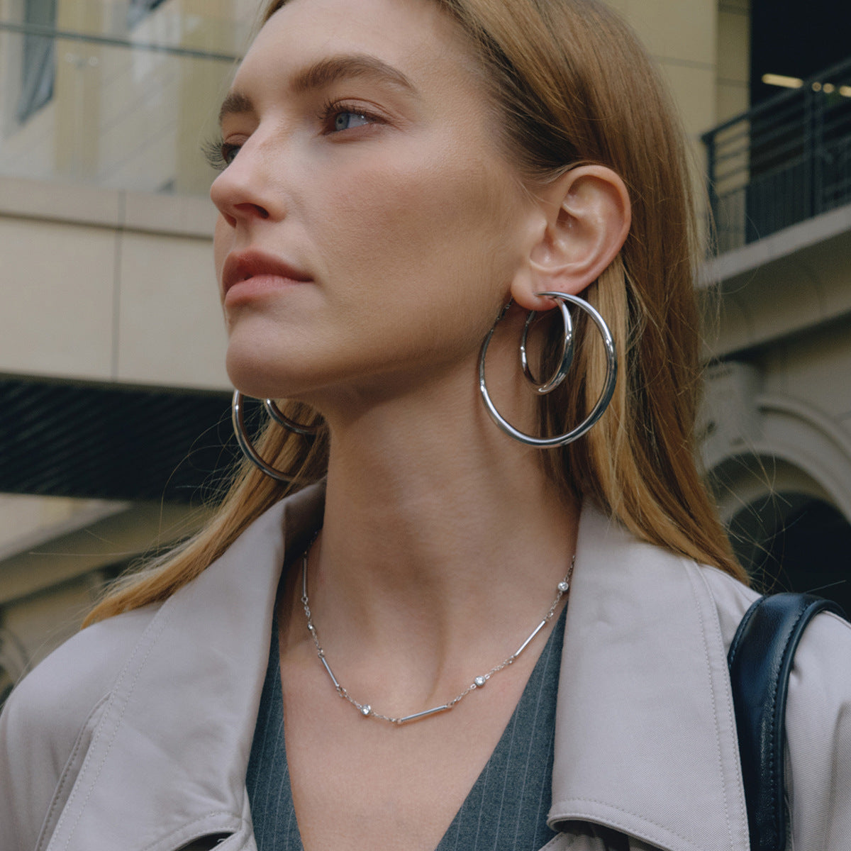 Stainless Steel Smooth Plain Hoop Earrings