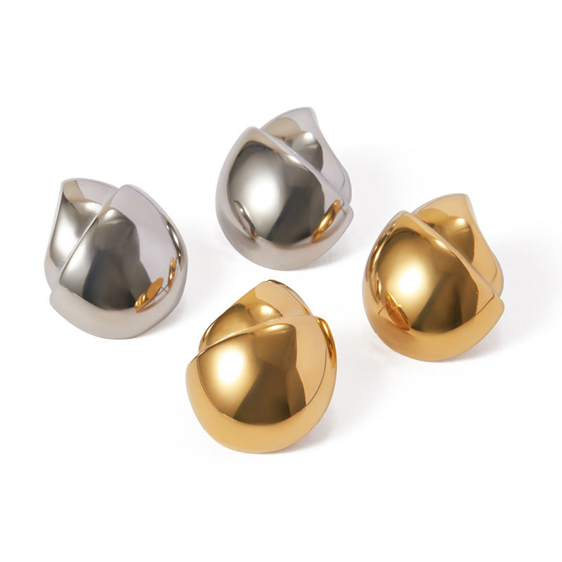 Stainless Steel Hazelnut Stud Earrings