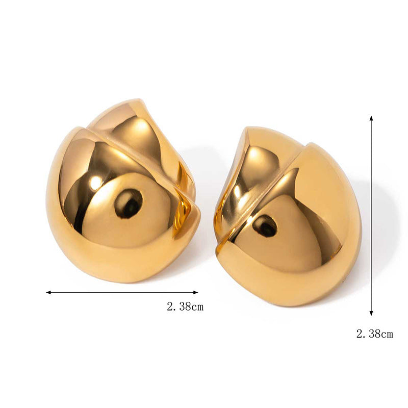 Stainless Steel Hazelnut Stud Earrings
