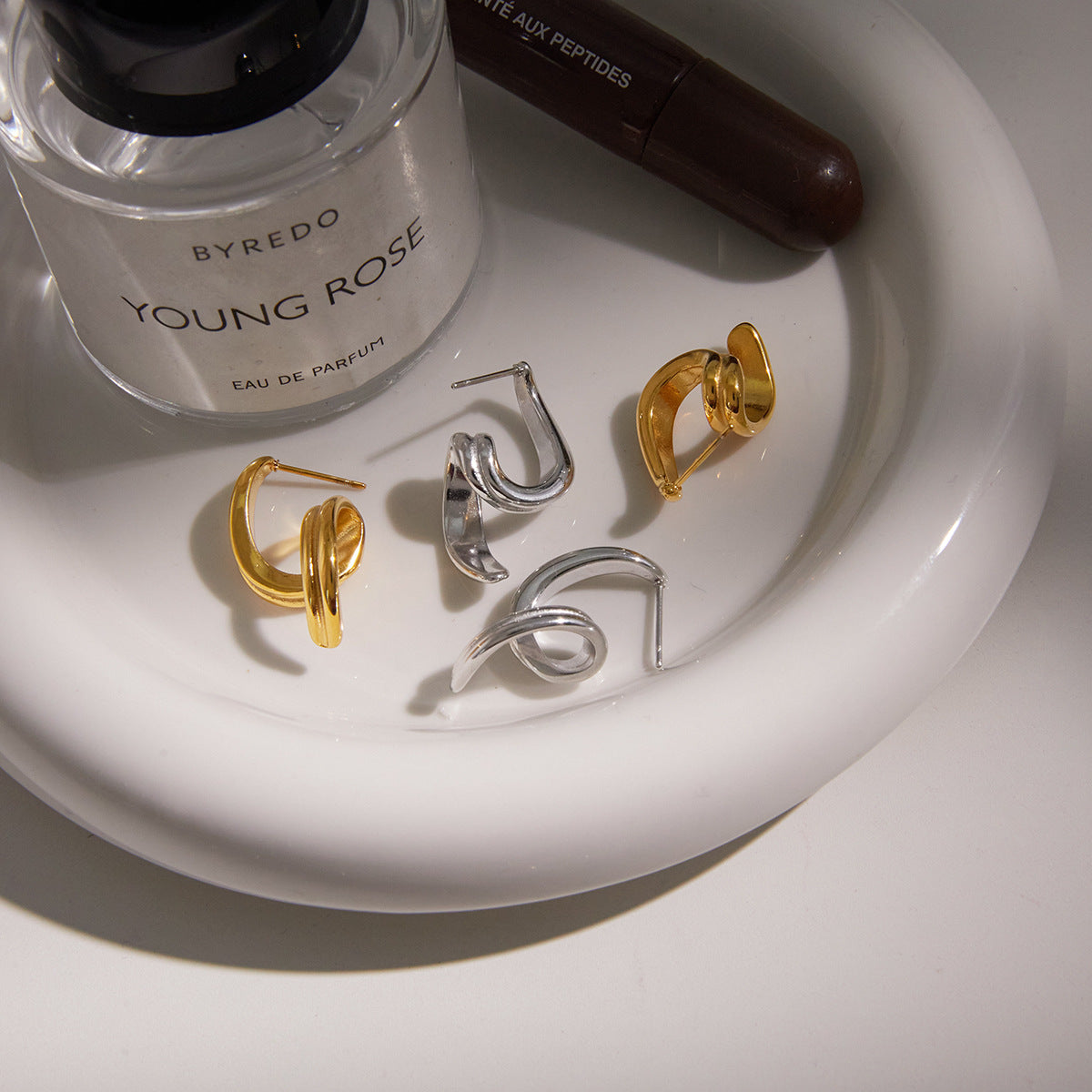 Stainless Steel Spiral Stud Earrings