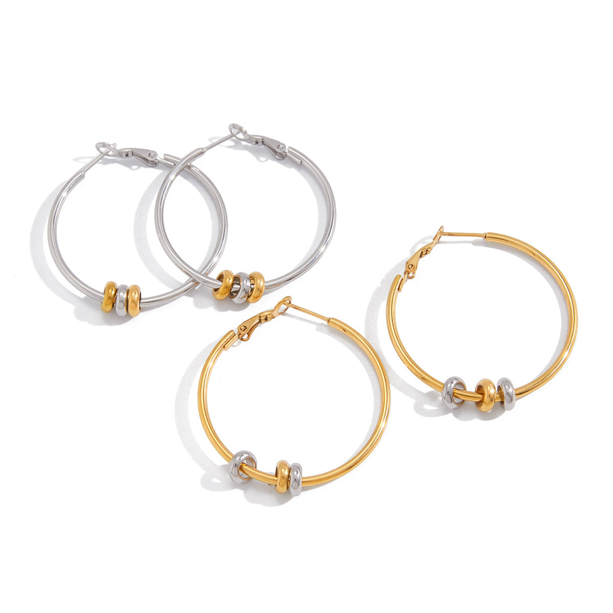 Stainless Steel Round Hoop Earrings