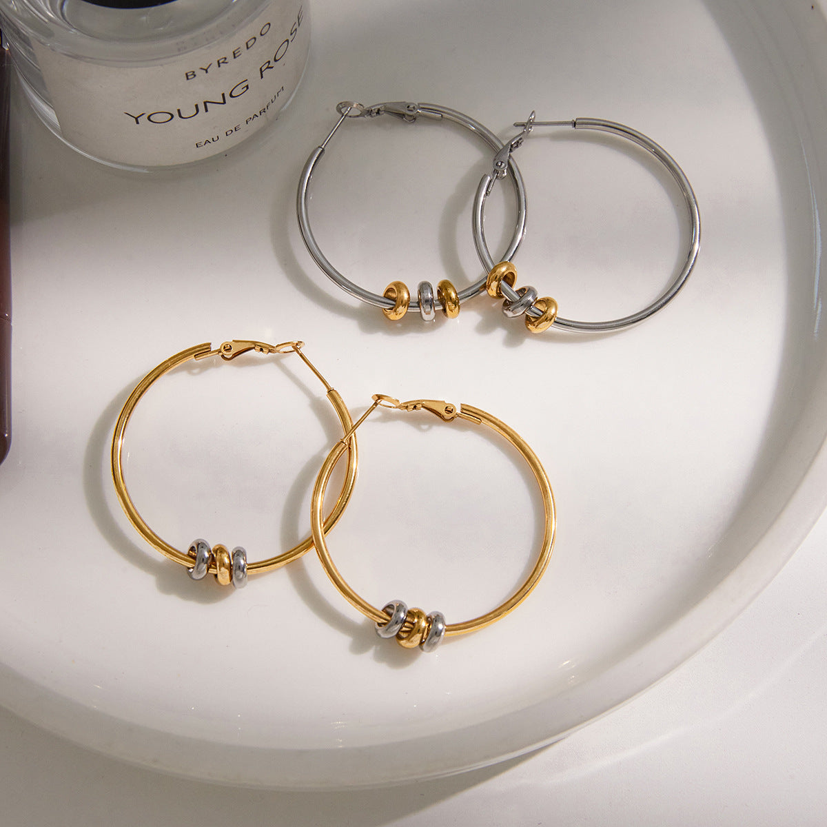 Stainless Steel Round Hoop Earrings