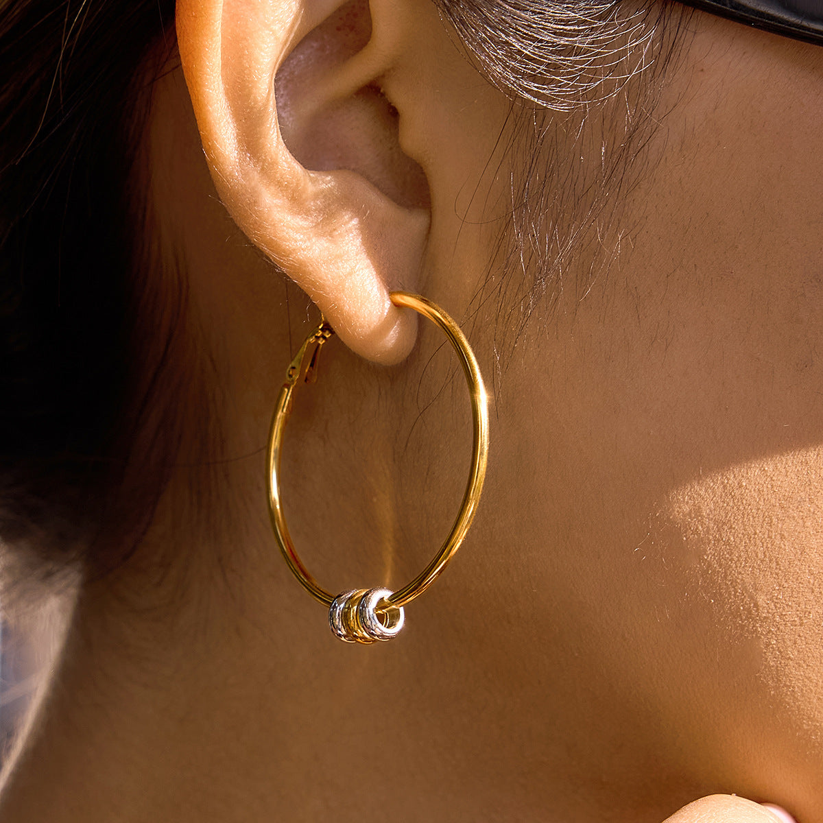 Stainless Steel Round Hoop Earrings