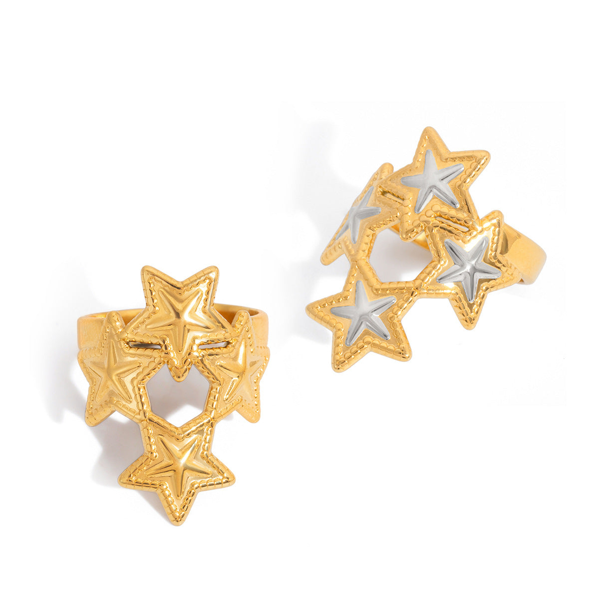 Stainless Steel Five-pointed Star Ring