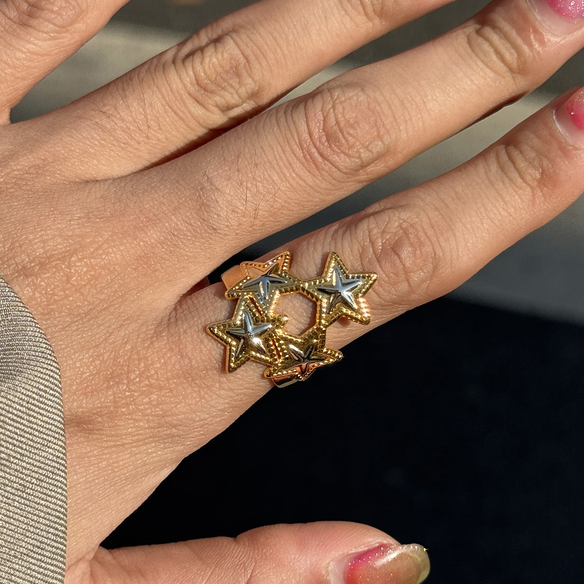 Stainless Steel Five-pointed Star Ring