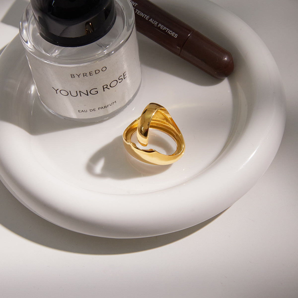 Stainless Steel Oval Geometric Ring