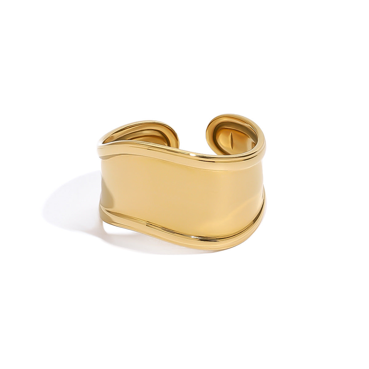 Stainless Steel Band Version Glossy Geometric Ring