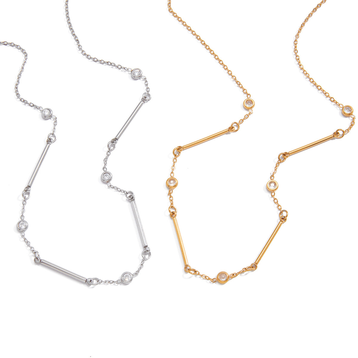 Stainless Steel Heart-shaped Pendant Rope Chain Necklace