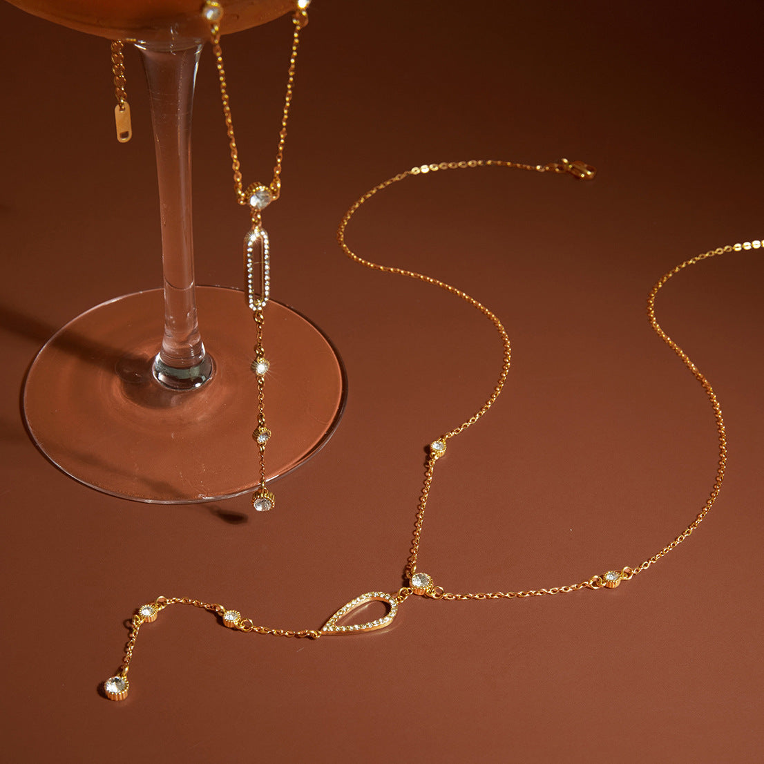 Stainless Steel Long Sweater Chain Necklace