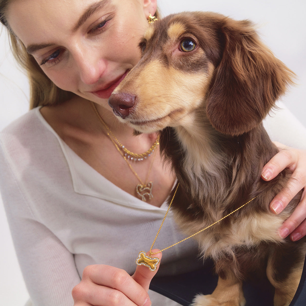 Stainless Steel Pet Cat and Dog Necklace