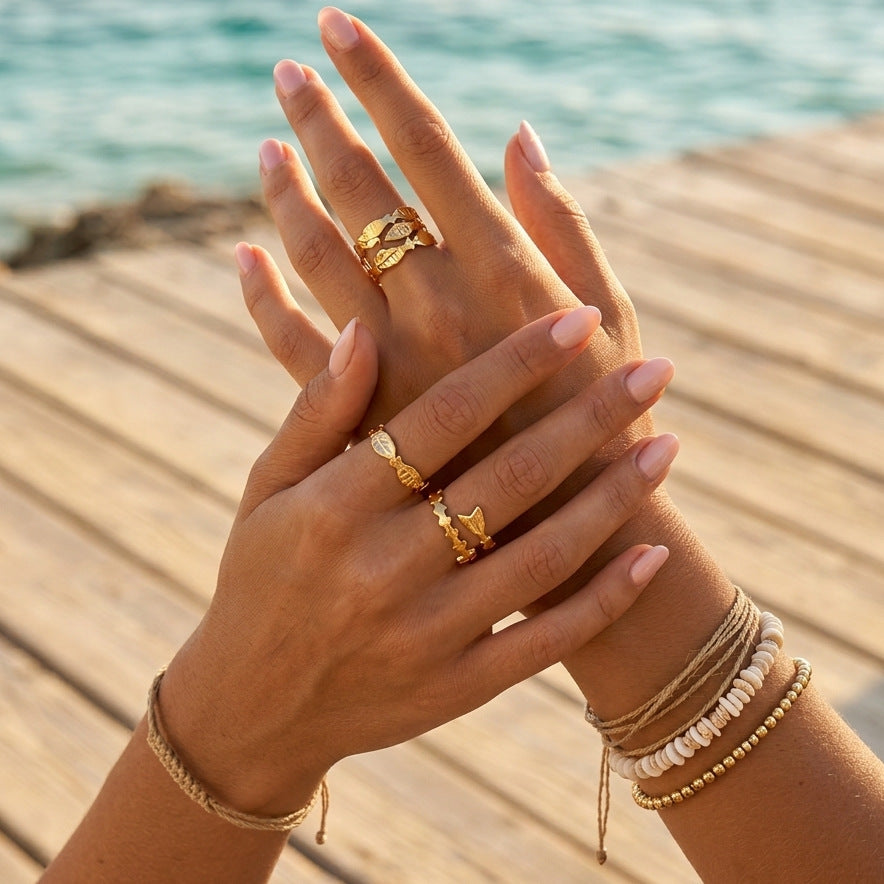 Stainless Steel Fishbone Open Ring