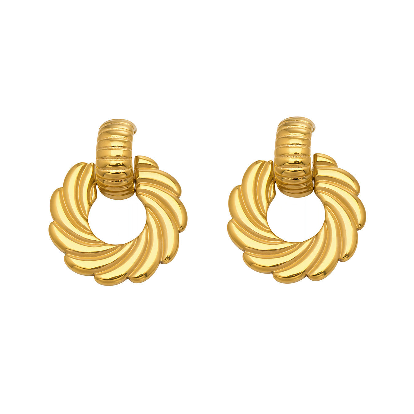 Stainless Steel Spiral Twist Stud Earrings