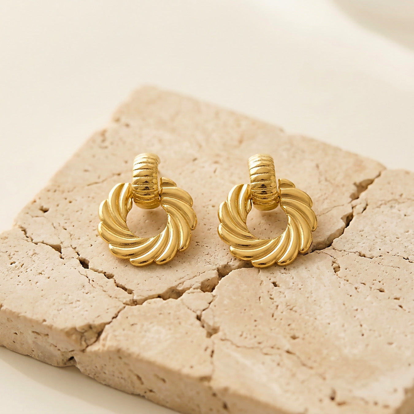 Stainless Steel Spiral Twist Stud Earrings