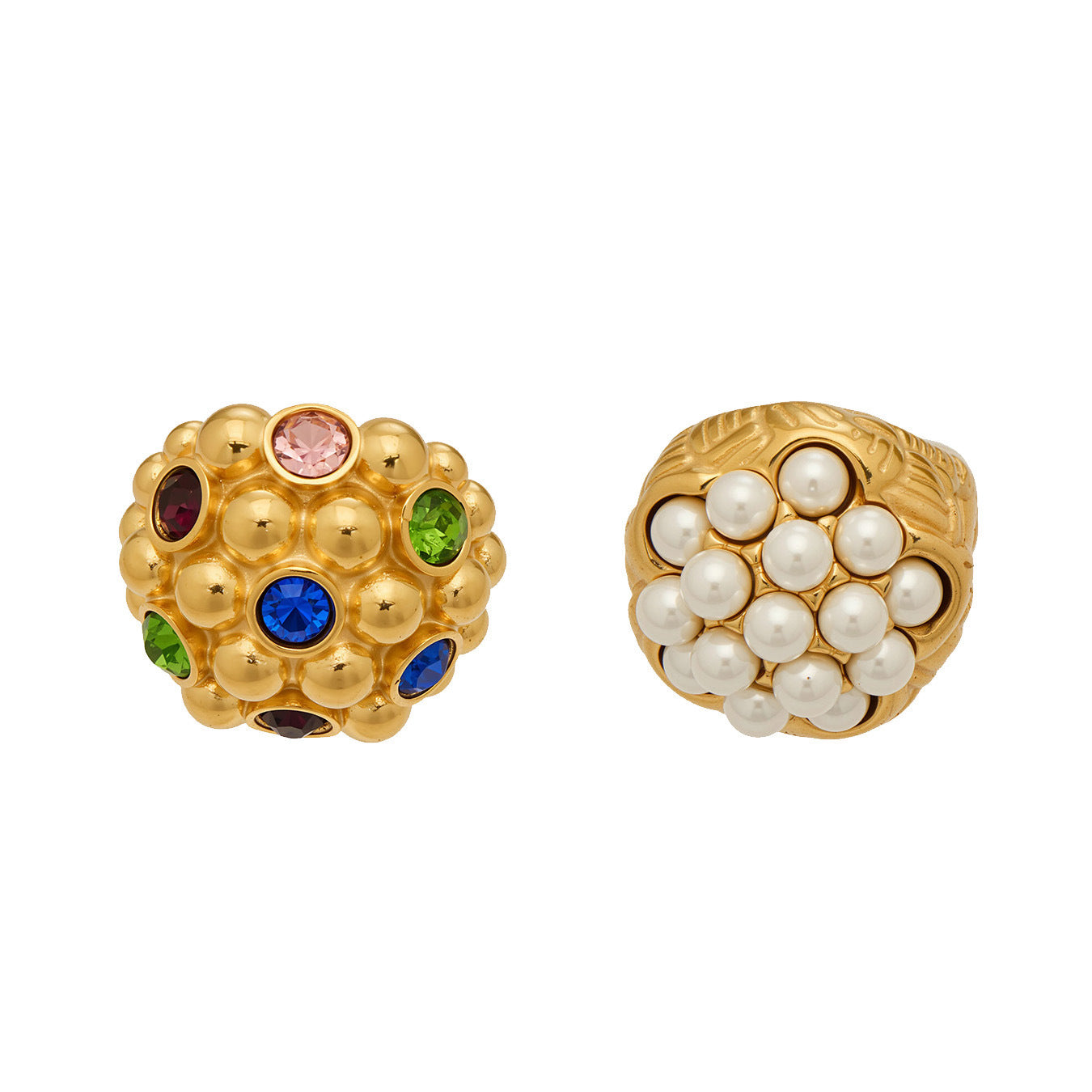 Stainless Steel Imitation Pearl Ring