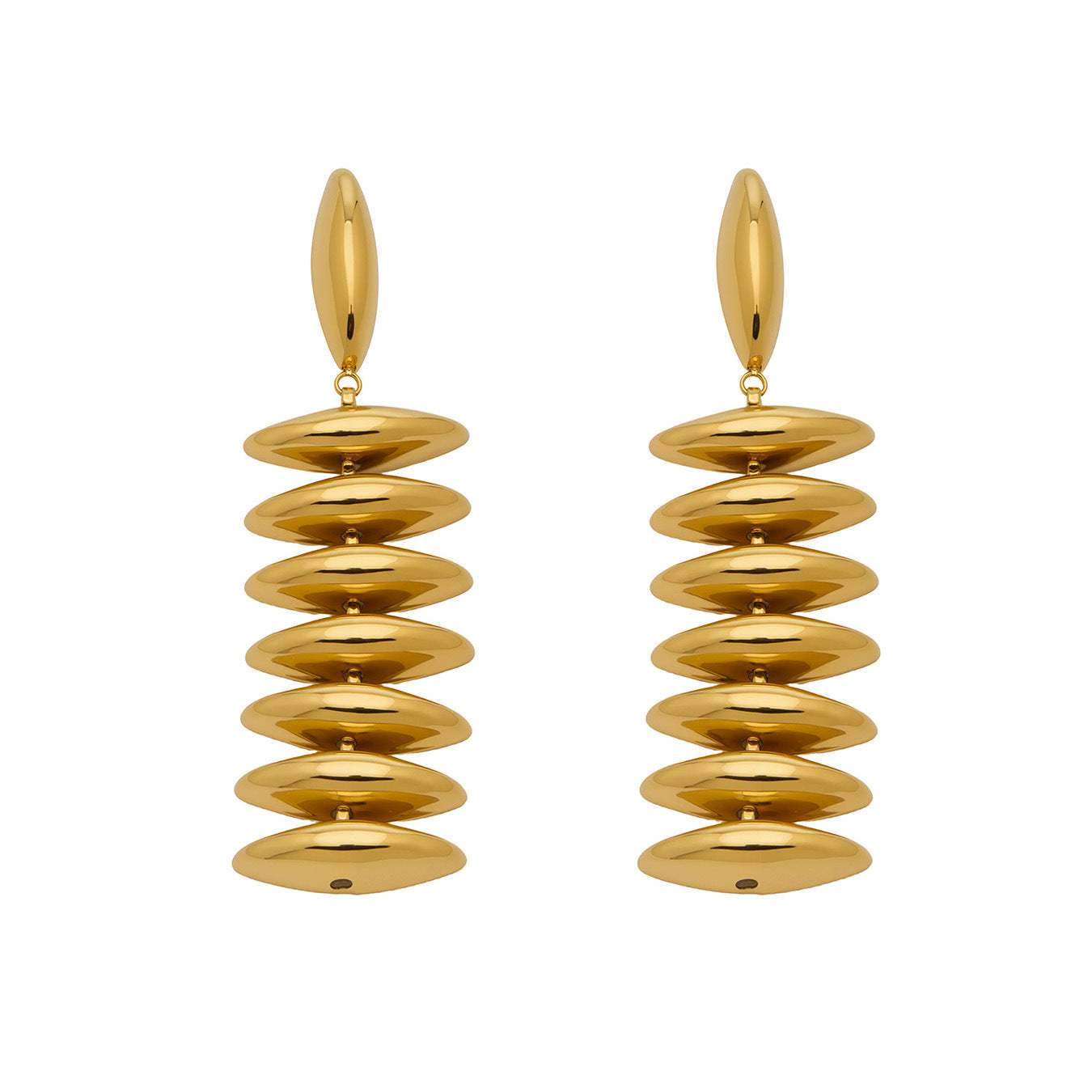 Stainless Steel 18K Gold PVD Beaded Stud Earrings