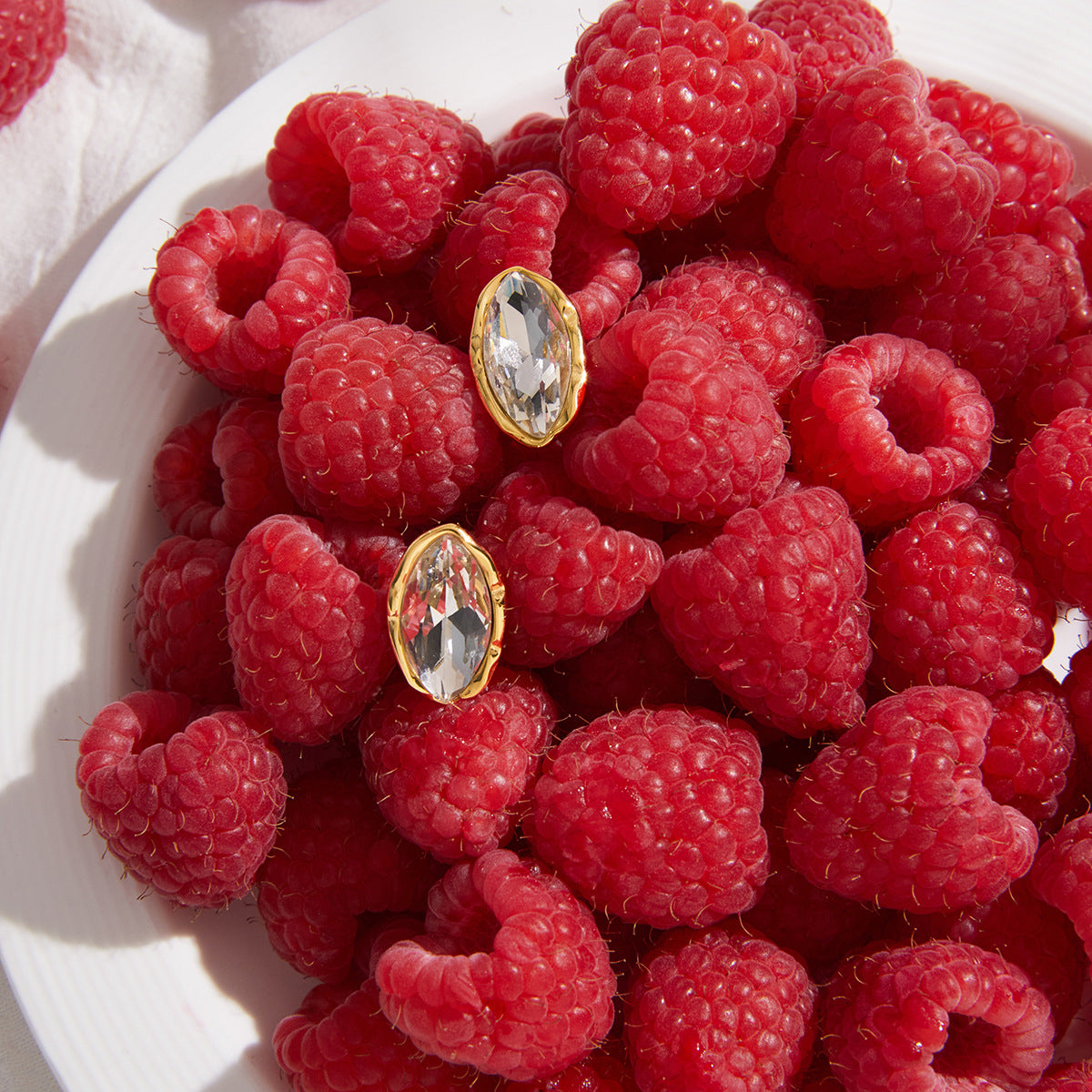 Stainless Steel Oval Rhinestone Stud Earrings