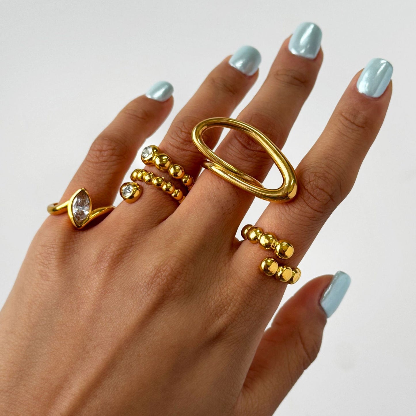 Stainless Steel Cubic Zirconia Threaded Ring
