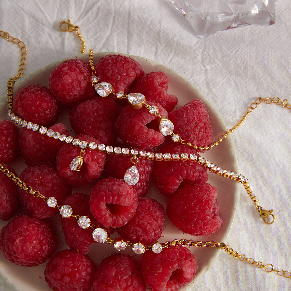 Stainless Steel White Round Gradient Cubic Zirconia Bracelet