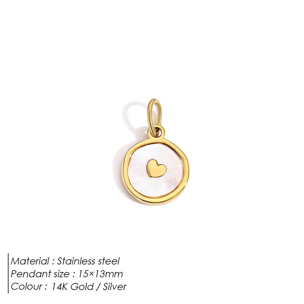 Stainless Steel Diamond-encrusted Heart Necklace Pendant