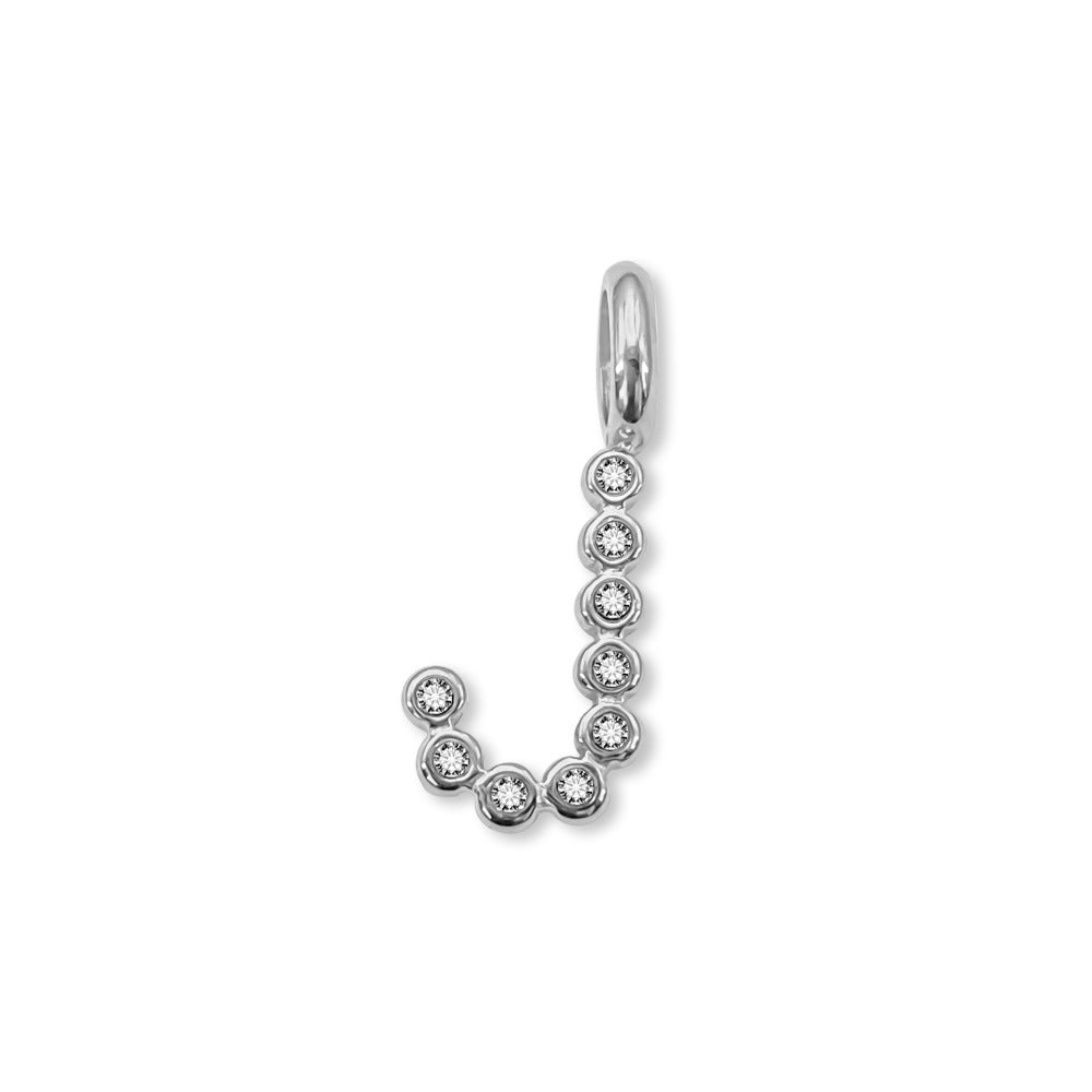 Stainless Steel English Letter Cubic Zirconia Pendant