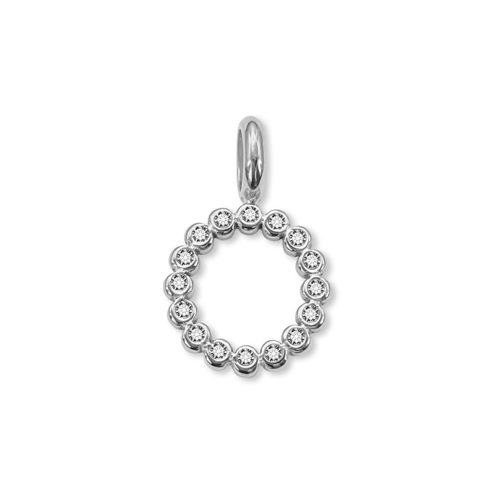 Stainless Steel English Letter Cubic Zirconia Pendant