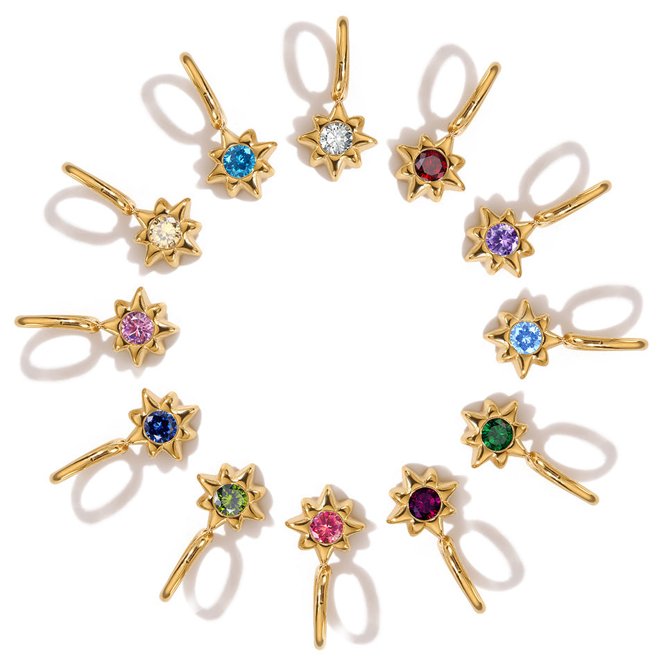 Stainless Steel Cubic Zirconia Star Pendant